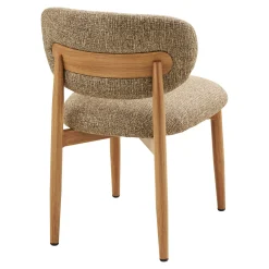 Chaise rétro en bois et tissu brun foncé (lot de 2) BEGO