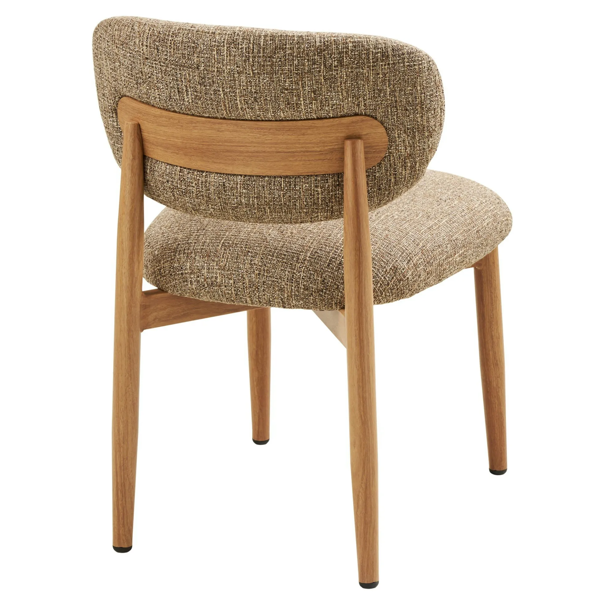 Chaise rétro en bois et tissu brun foncé (lot de 2) BEGO