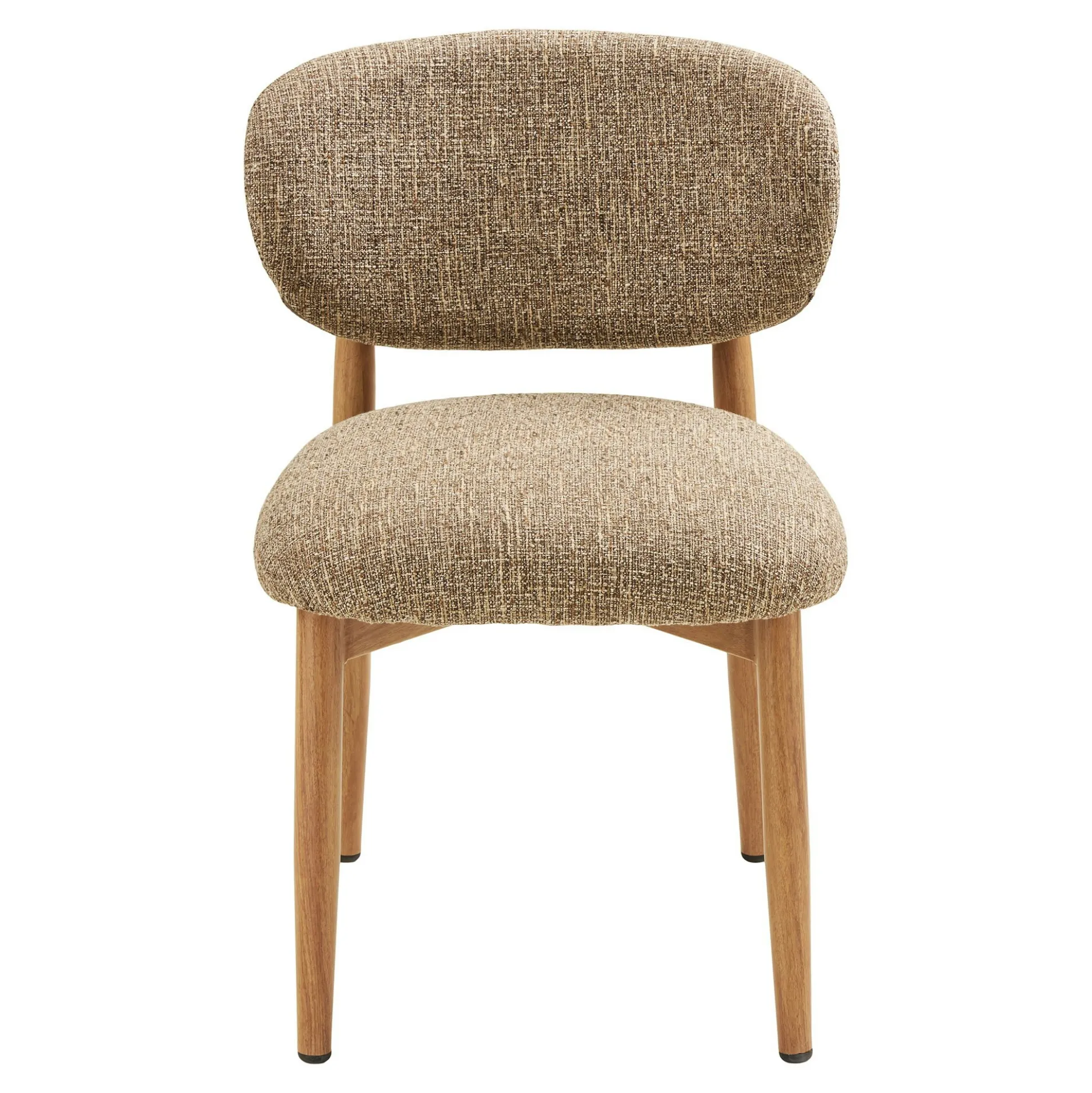 Chaise rétro en bois et tissu brun foncé (lot de 2) BEGO