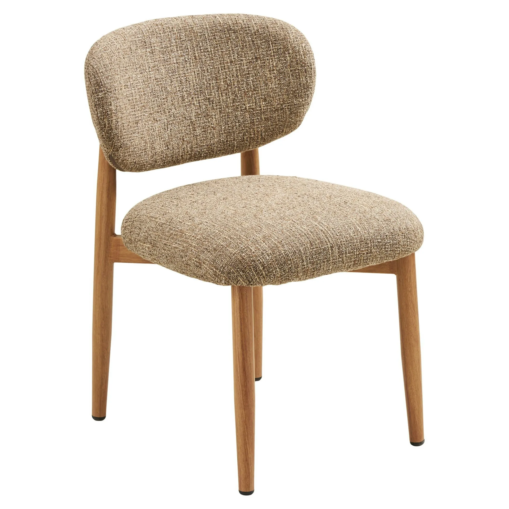 Chaise rétro en bois et tissu brun foncé (lot de 2) BEGO