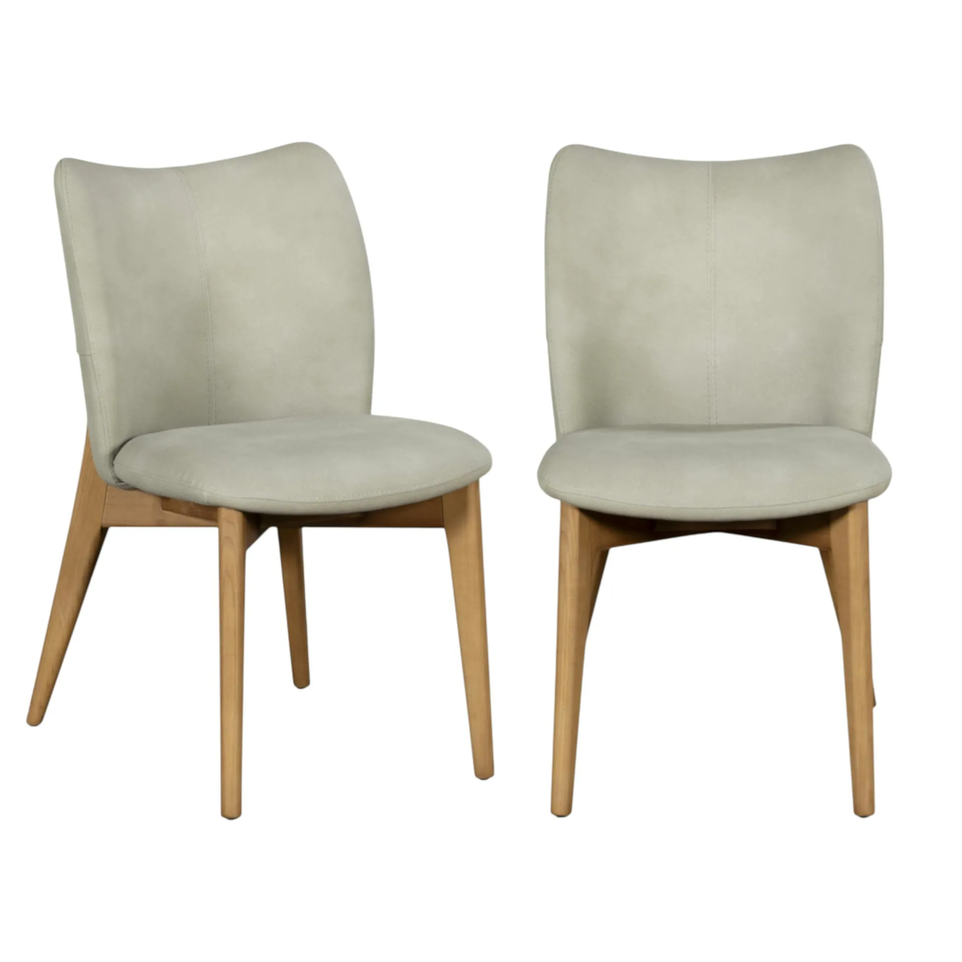 Chaise salle à manger grise à structure bois (lot de 2) TREVI