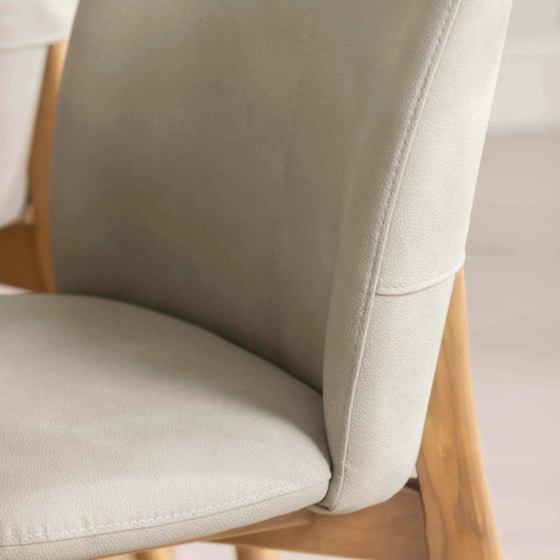 Chaise salle à manger grise à structure bois (lot de 2) TREVI