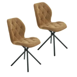 Chaise salle à manger moutarde à pieds croisés (x2) LUGANO