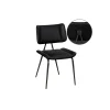 Chaise salle à manger noire, décor bouton métal (lot de 2) OKA
