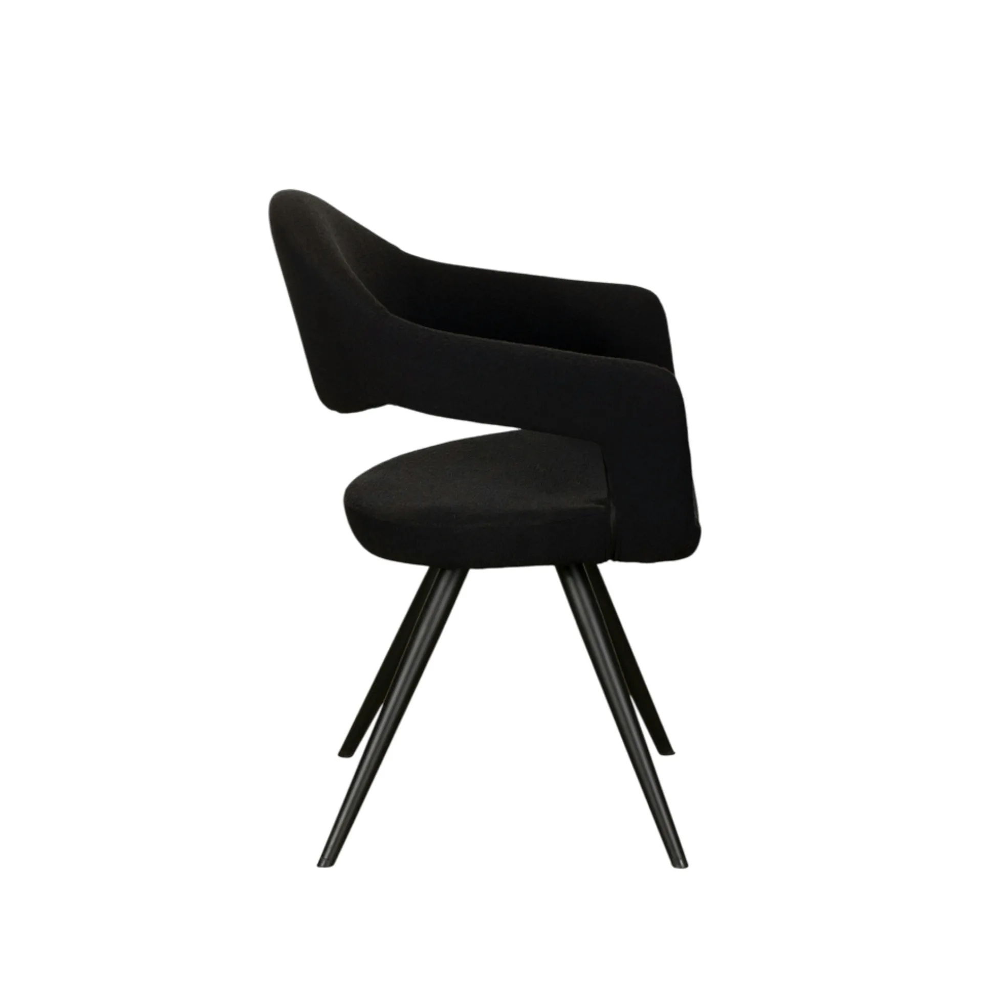 Chaise salle à manger noire à dossier ouvert (lot de 2) TREVI