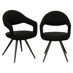 Chaise salle à manger noire à dossier ouvert (lot de 2) TREVI