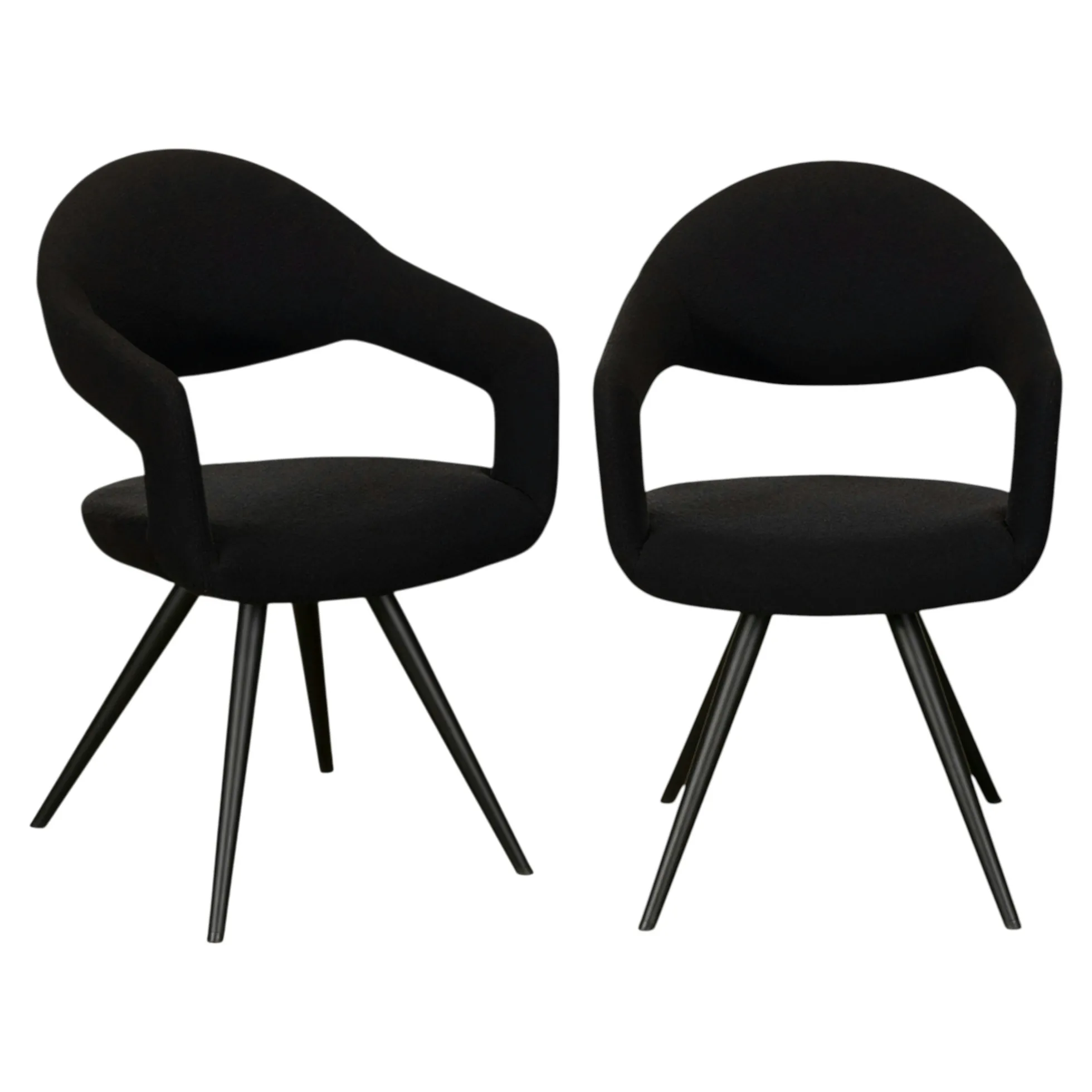 Chaise salle à manger noire à dossier ouvert (lot de 2) TREVI