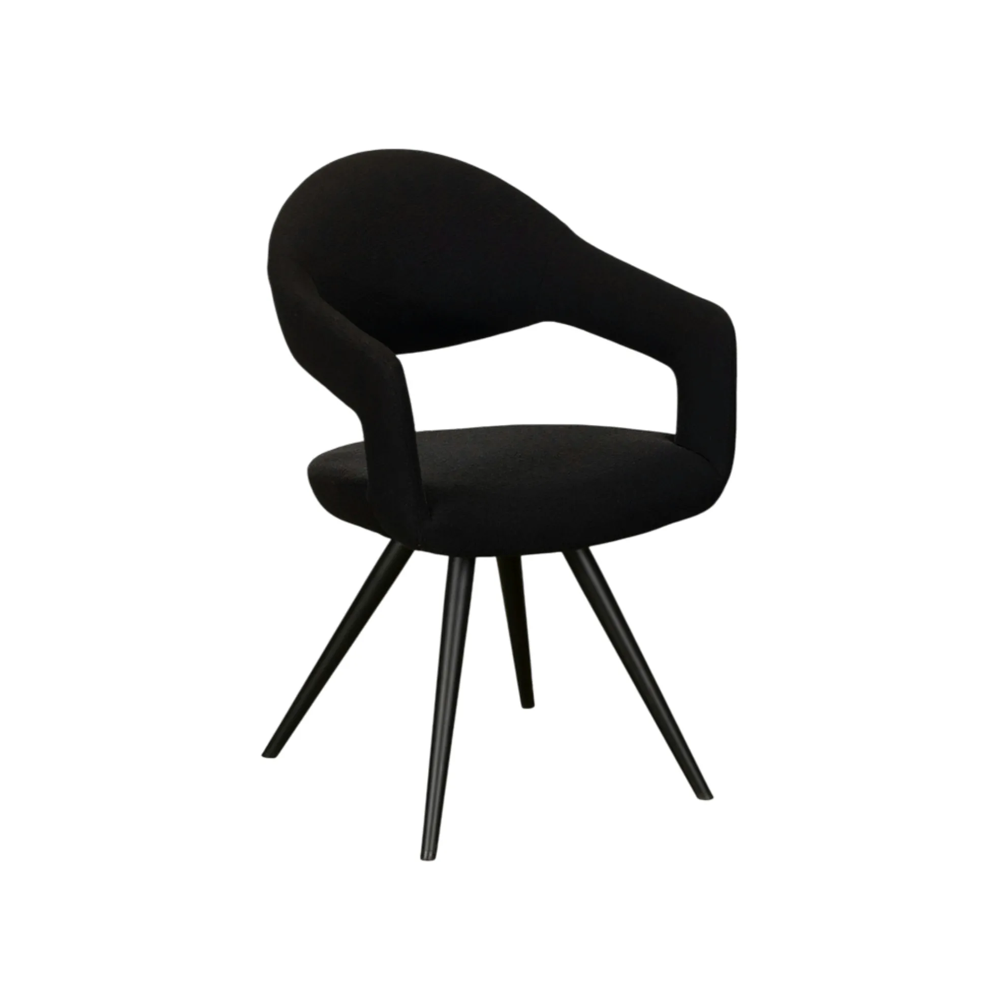 Chaise salle à manger noire à dossier ouvert (lot de 2) TREVI