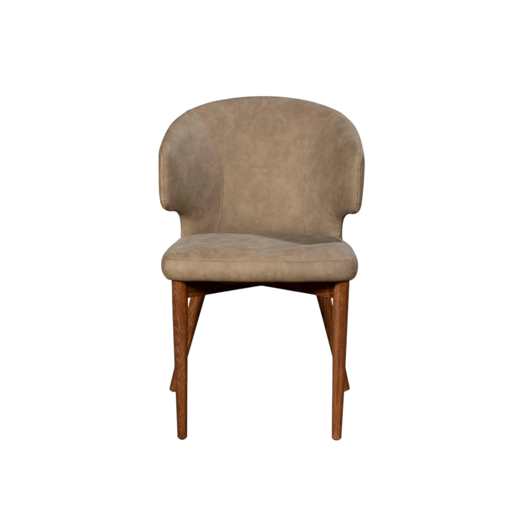 Chaise salle à manger taupe à pieds bois (lot de 2) KYOTO