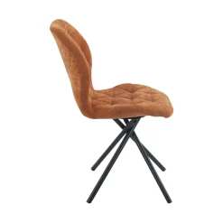 Chaise salle à manger terracotta à pieds croisés (x2) LUGANO