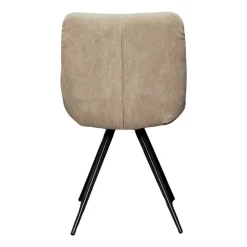 Chaise salle à manger tissu jeans sable (lot de 2)