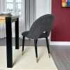 Chaise salle à manger tissu quadrillé bleu foncé (lot de 2) MALMOE