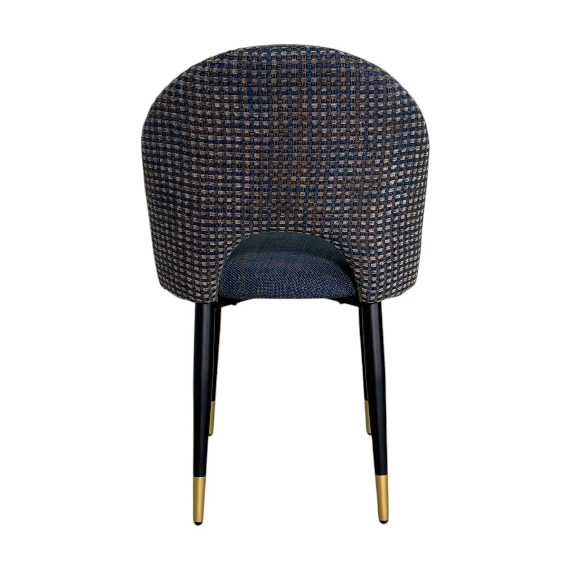 Chaise salle à manger tissu quadrillé bleu foncé (lot de 2) MALMOE