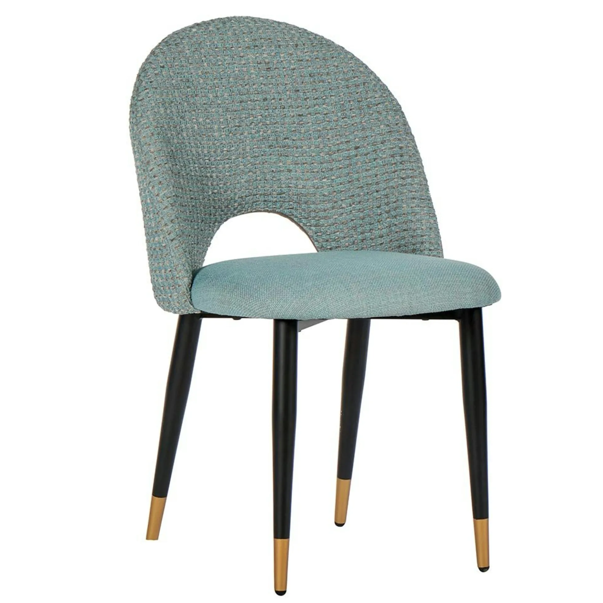 Chaise salle à manger tissu quadrillé bleu clair (lot de 2) MALMOE