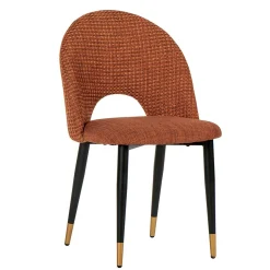 Chaise salle à manger tissu quadrillé rouille (lot de 2) MALMOE