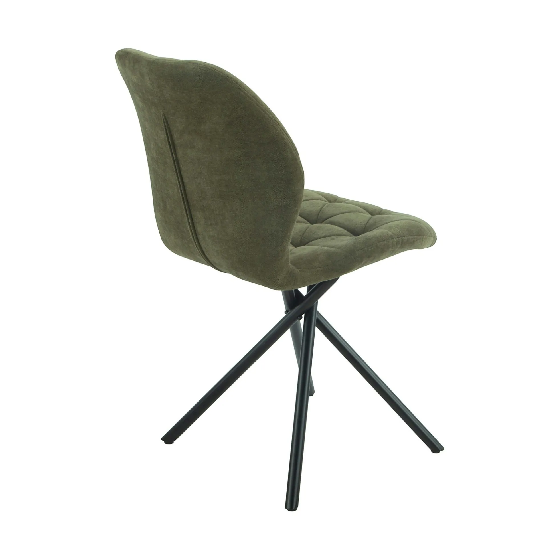 Chaise salle à manger verte à pieds croisés (x2) LUGANO