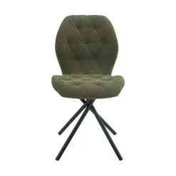 Chaise salle à manger verte à pieds croisés (x2) LUGANO