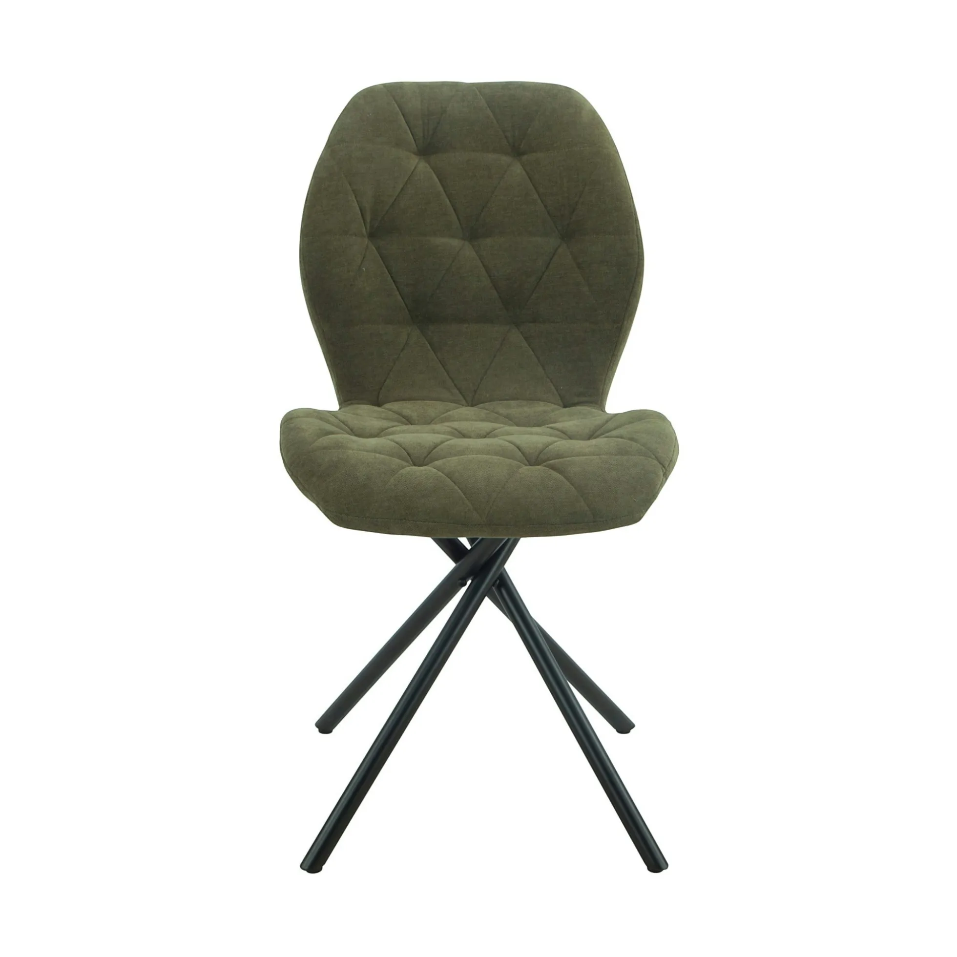 Chaise salle à manger verte à pieds croisés (x2) LUGANO