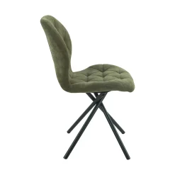 Chaise salle à manger verte à pieds croisés (x2) LUGANO