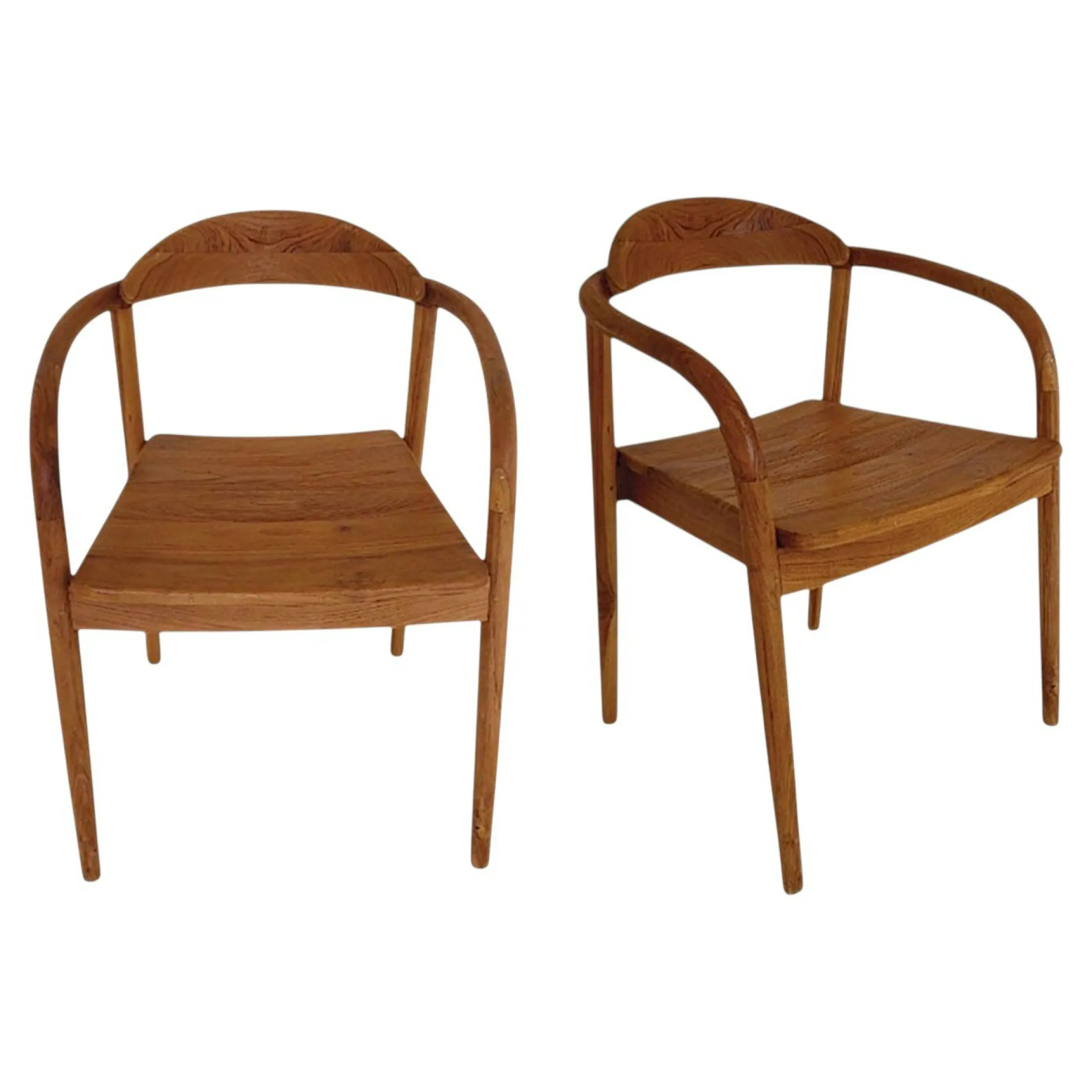 Chaise scandinave bois de teck massif (lot de 2) DEPOK
