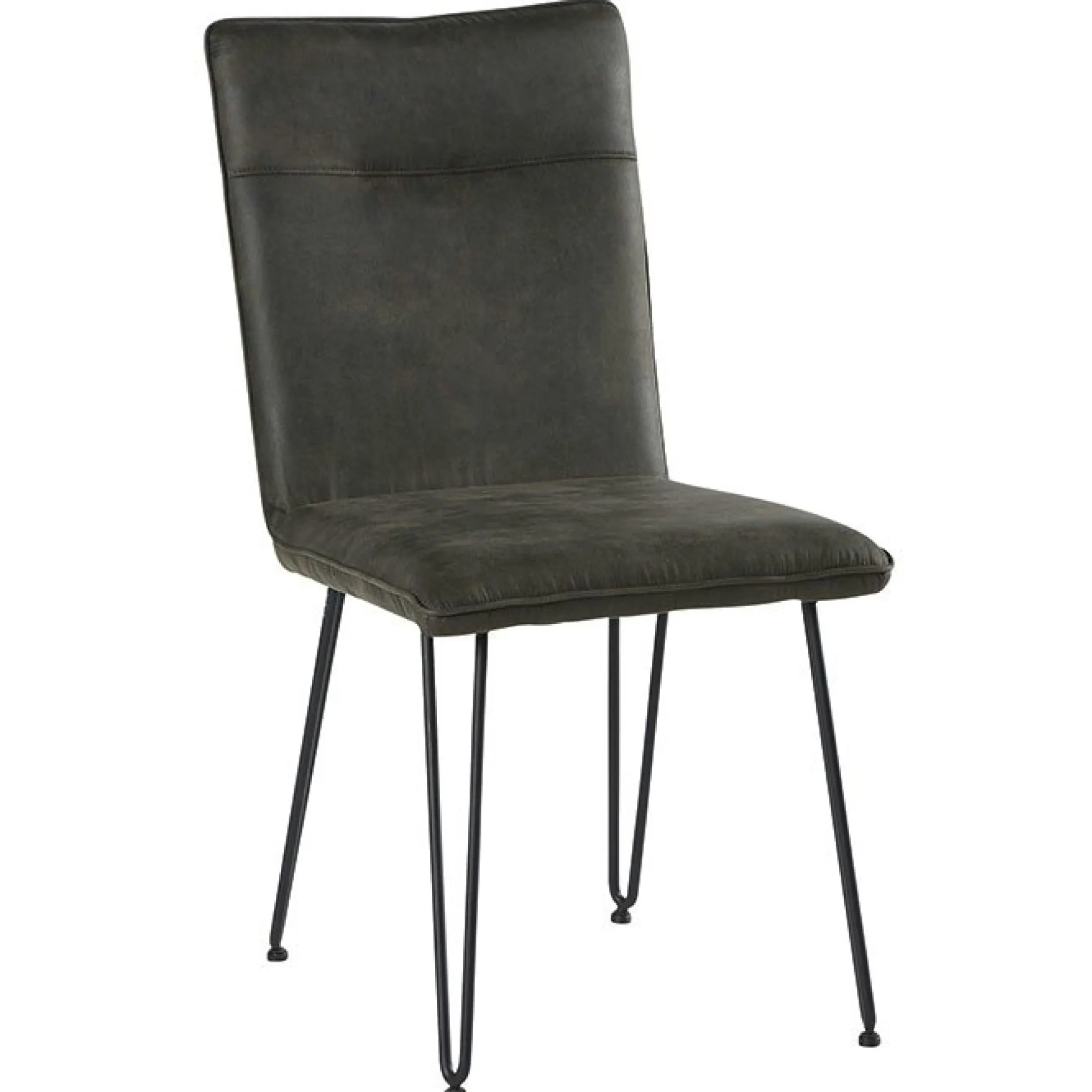 Chaise scandinave tissu gris foncé pieds épingle (lot de 2) KERALA