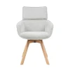 Chaise scandi pivotante taupe (lot de 2) CORTINA