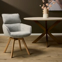 Chaise scandi pivotante taupe (lot de 2) CORTINA