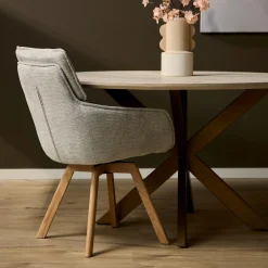 Chaise scandi pivotante taupe (lot de 2) CORTINA