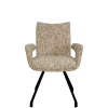Chaises tissu beige chiné accoudoirs larges (lot de 2) LIGURIE