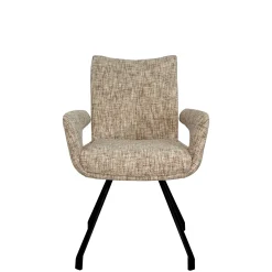 Chaises tissu beige chiné accoudoirs larges (lot de 2) LIGURIE