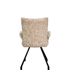 Chaises tissu beige chiné accoudoirs larges (lot de 2) LIGURIE