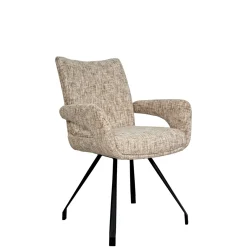 Chaises tissu beige chiné accoudoirs larges (lot de 2) LIGURIE