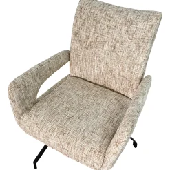 Chaises tissu beige chiné accoudoirs larges (lot de 2) LIGURIE