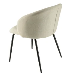 Chaise style cabriolet tissu écru (lot de 2) TIM