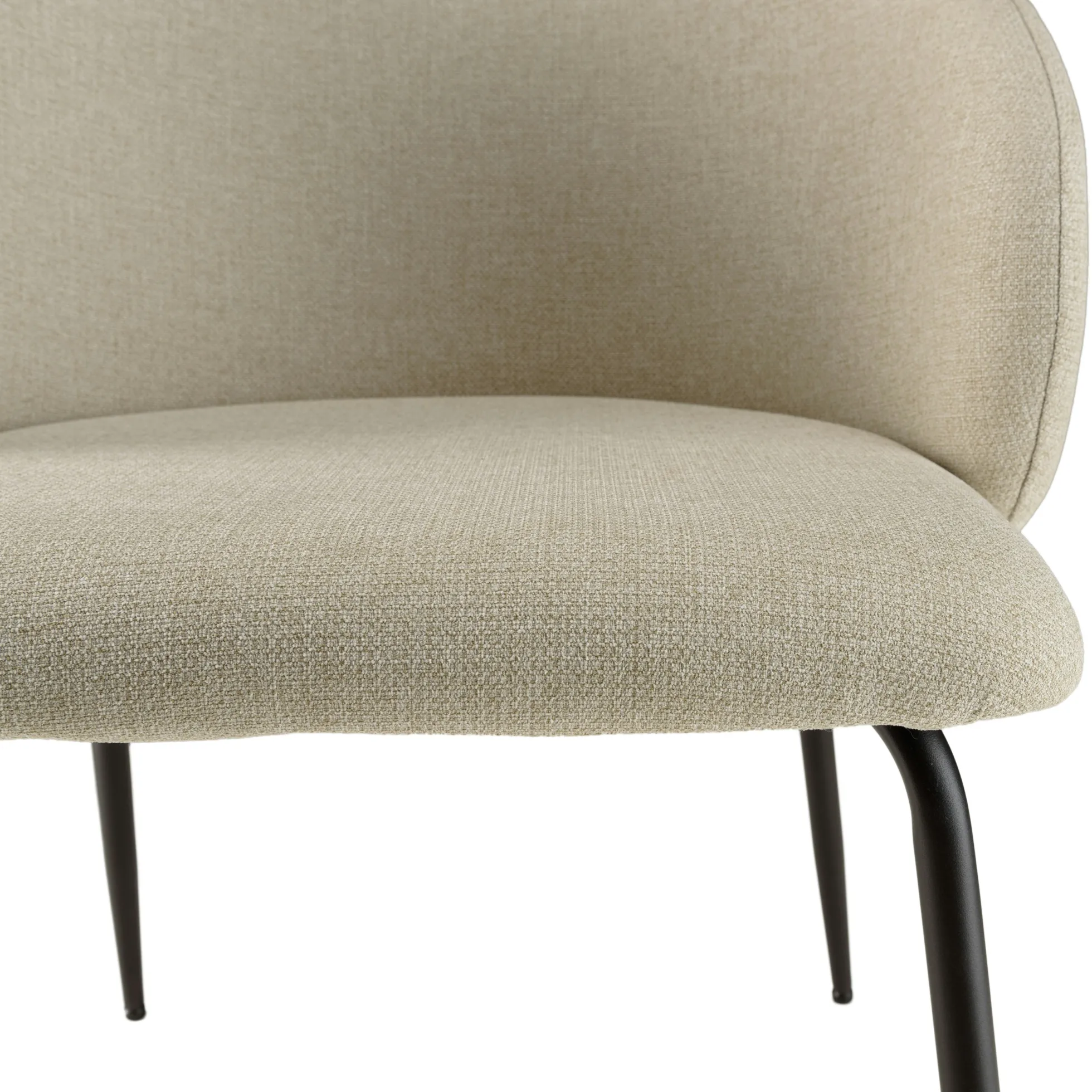 Chaise style cabriolet tissu écru (lot de 2) TIM