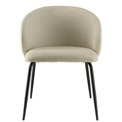 Chaise style cabriolet tissu écru (lot de 2) TIM