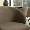 Chaise style cabriolet tissu marron (lot de 2) TIM