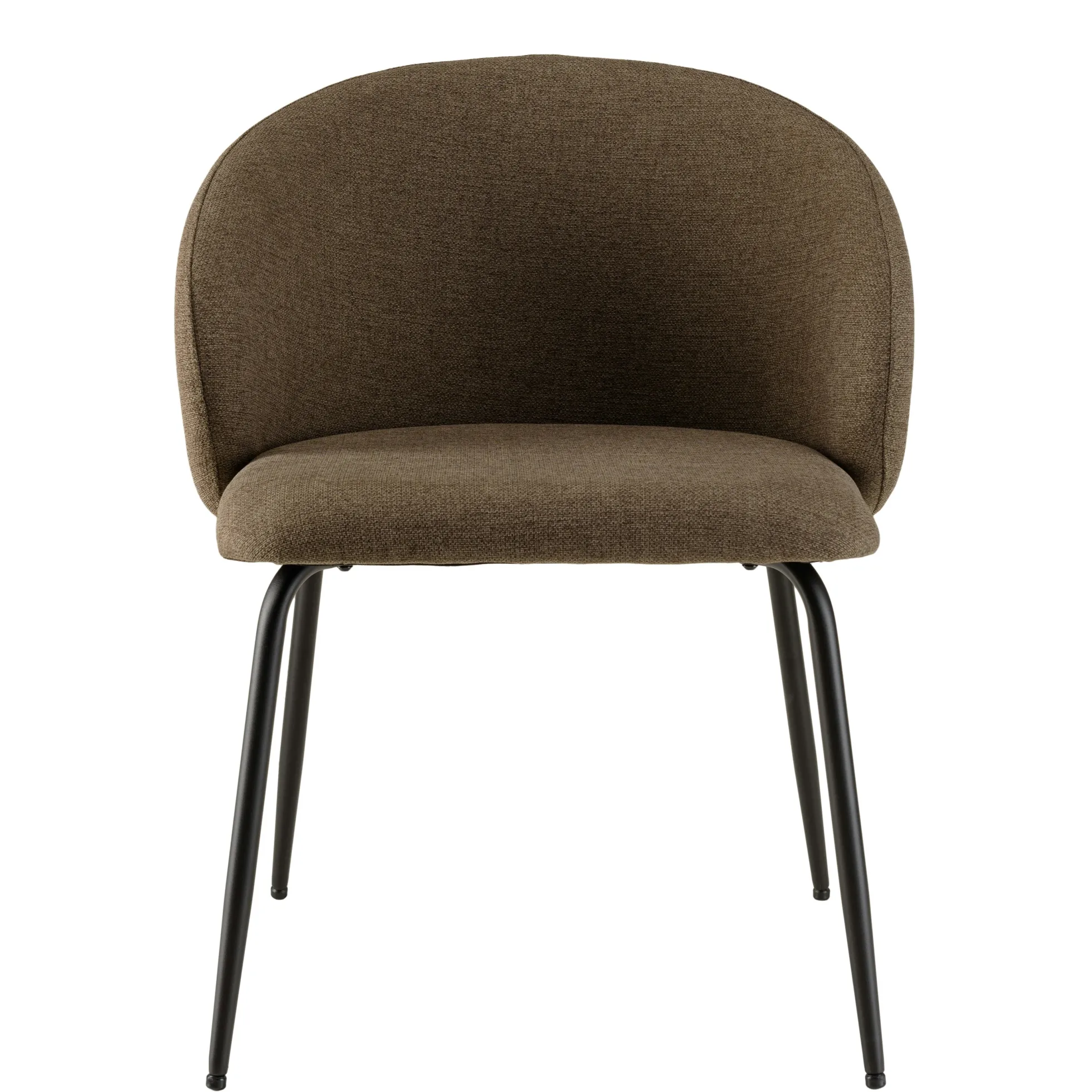 Chaise style cabriolet tissu marron (lot de 2) TIM