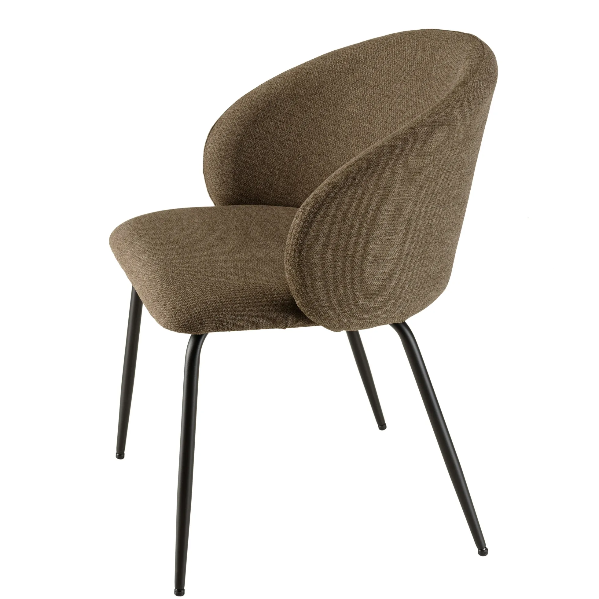 Chaise style cabriolet tissu marron (lot de 2) TIM