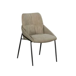 Chaise taupe à dossier plissé (lot de 2) OKA