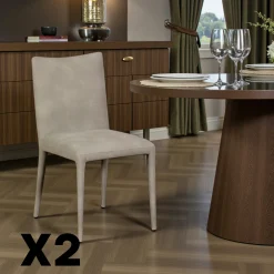 Chaise taupe moderne tout tissu (lot de 2) TREVI