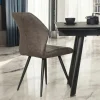 Chaise taupe motif damier,(lot de 2) LOMBARDIE