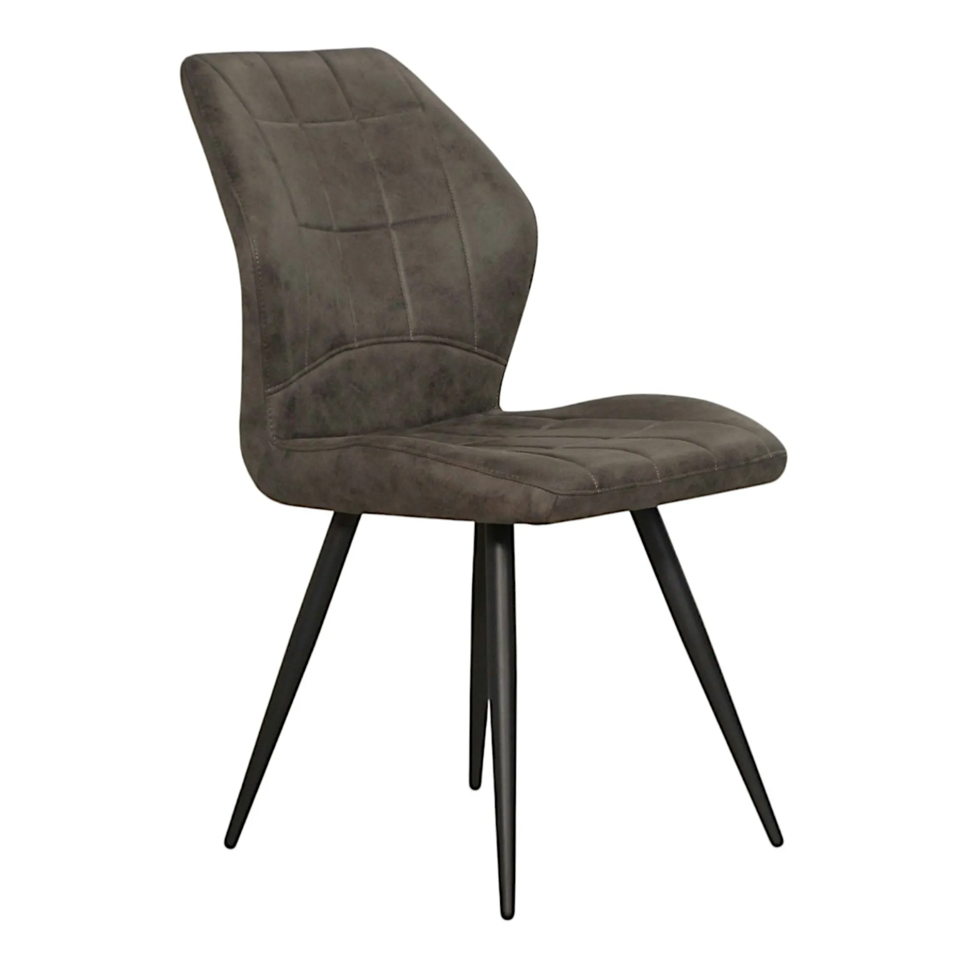 Chaise taupe motif damier,(lot de 2) LOMBARDIE