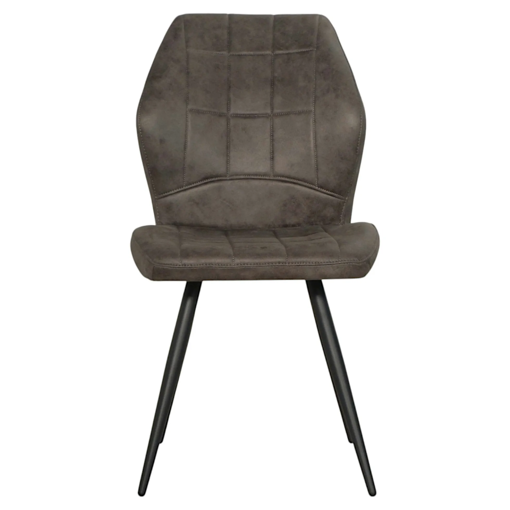 Chaise taupe motif damier,(lot de 2) LOMBARDIE