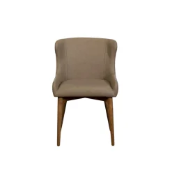 Chaise taupe vintage à dossier enveloppant (x2) LARIO