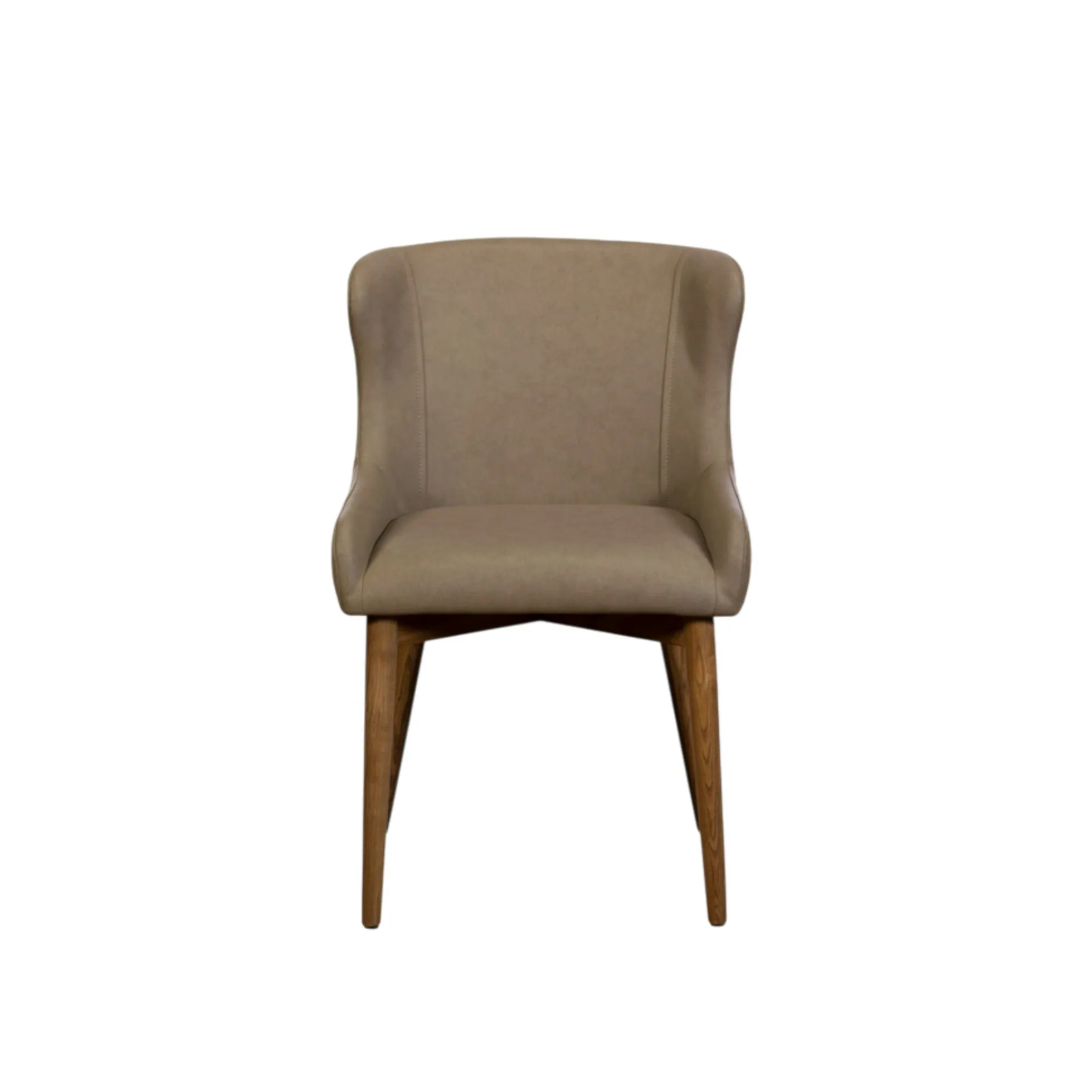 Chaise taupe vintage à dossier enveloppant (x2) LARIO