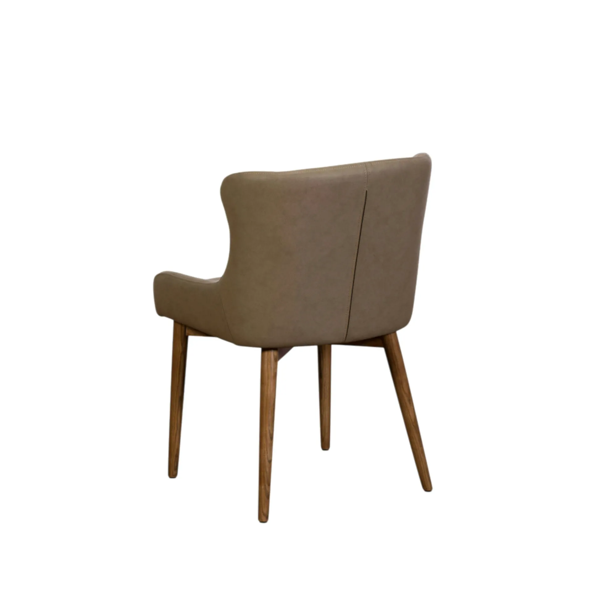 Chaise taupe vintage à dossier enveloppant (x2) LARIO