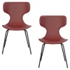Chaise terracotta avec dossier en T, revêtement nettoyable (lot de 2) LOMBARDIE