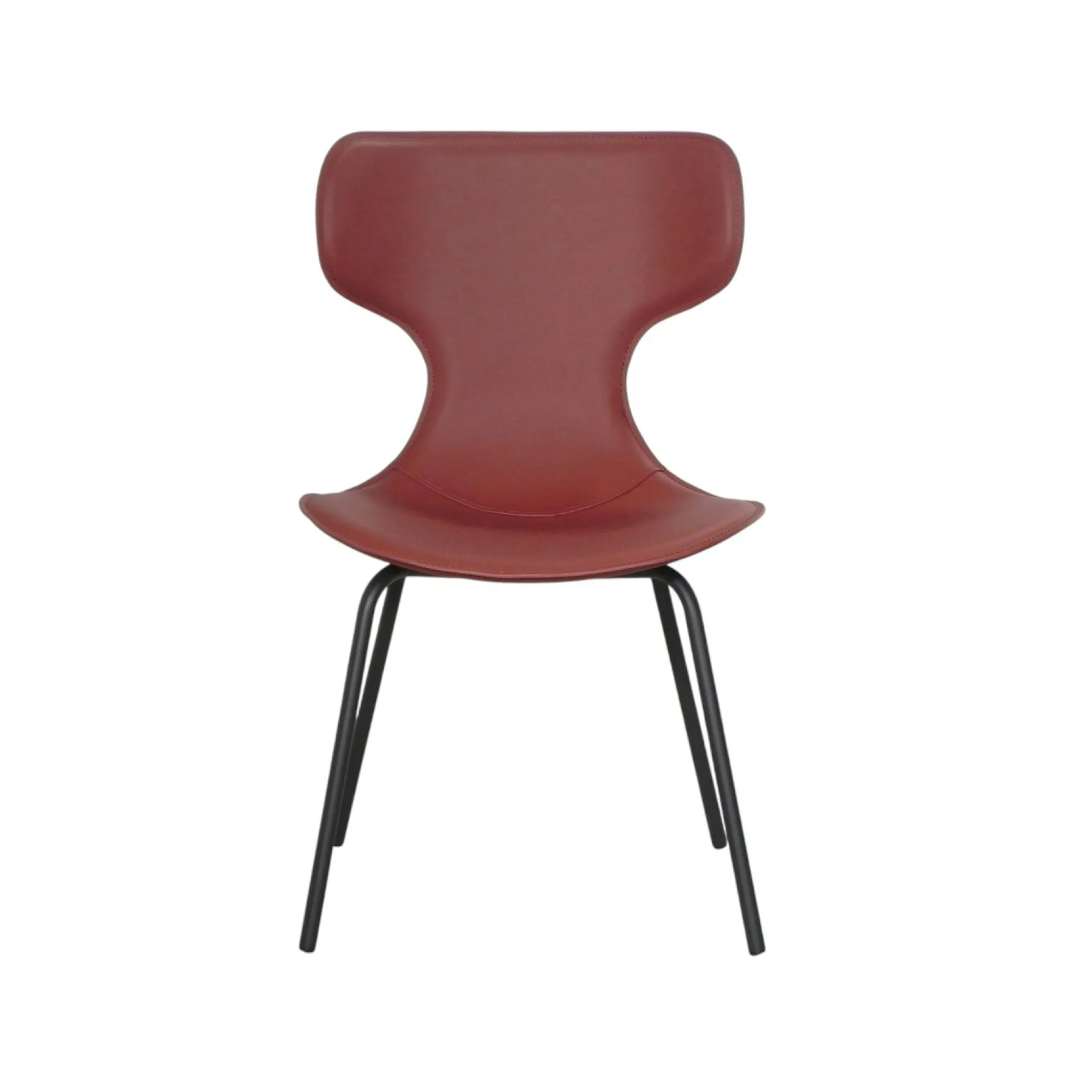 Chaise terracotta avec dossier en T, revêtement nettoyable (lot de 2) LOMBARDIE