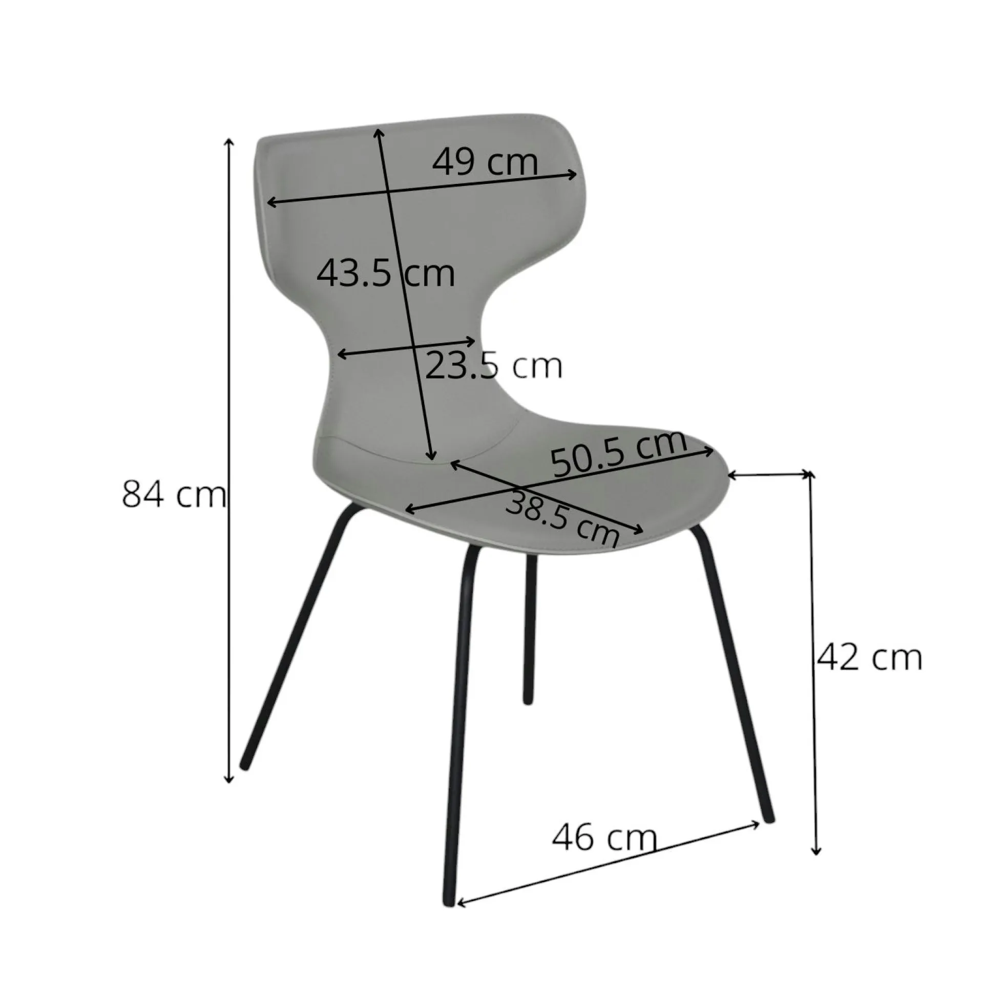 Chaise terracotta avec dossier en T, revêtement nettoyable (lot de 2) LOMBARDIE